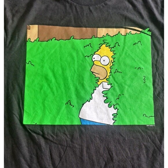 The Simpsons Homer Into The Bushes Meme T-Shirt Men’s Medium Charcoal Graphic - Picture 3 of 6